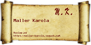 Maller Karola névjegykártya